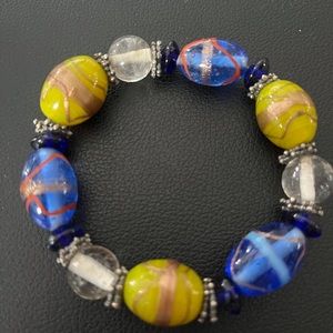 Fun and funky beaded elastic bracelet
